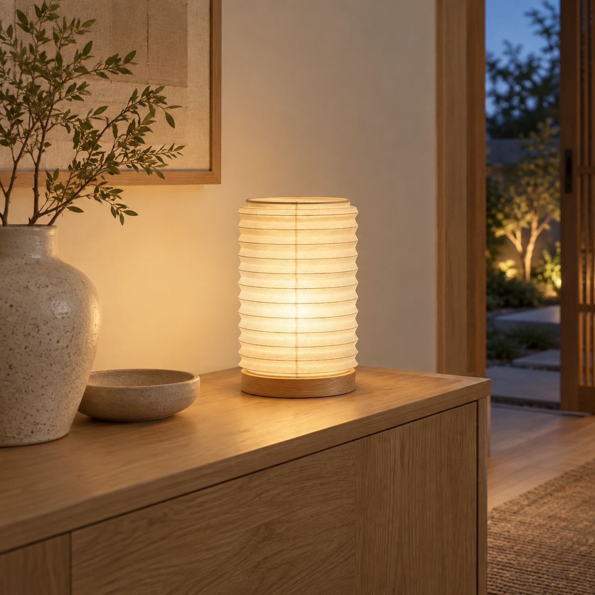 Sculpted Paper Lantern Lamp
