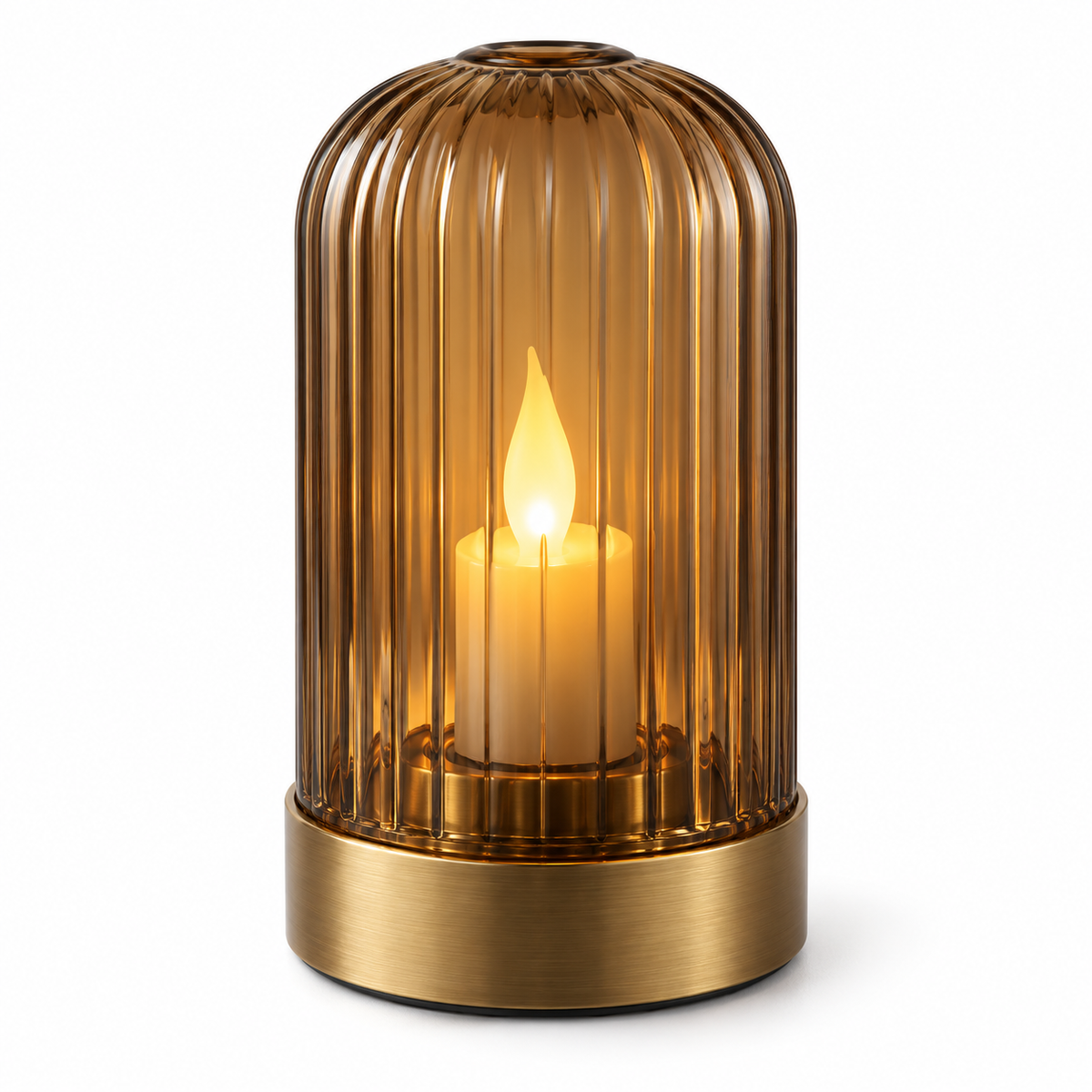 Amber Cage Candle Lamp