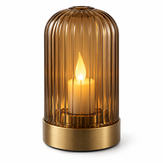 Amber Cage Candle Lamp