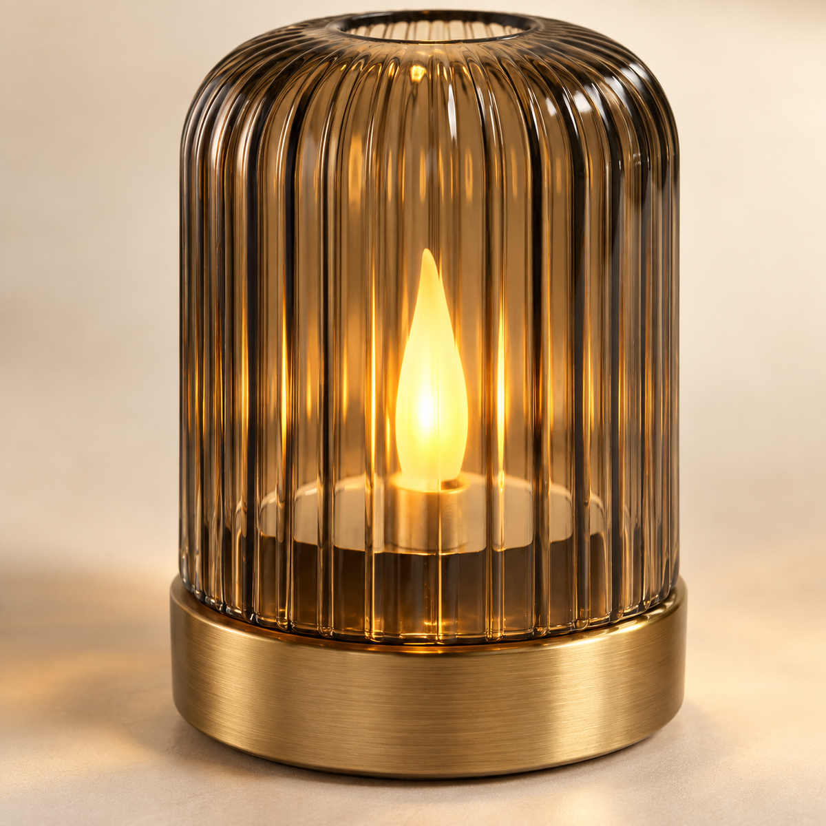 Amber Cage Candle Lamp