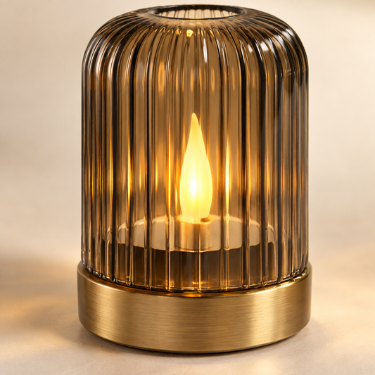 Amber Cage Candle Lamp