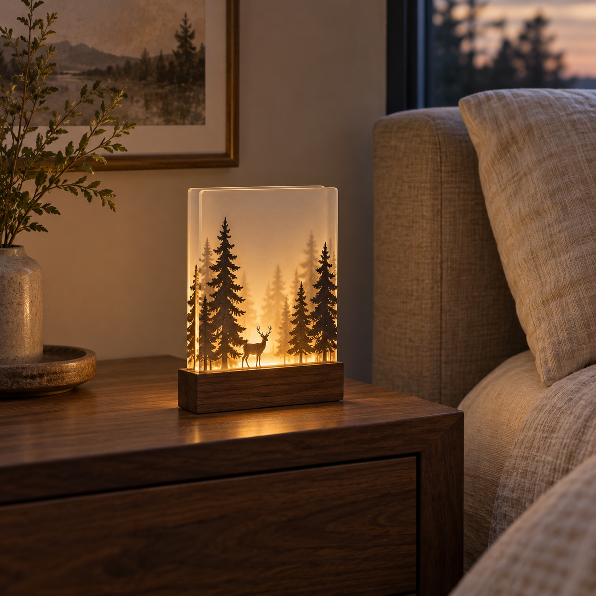 Forest Silhouette Lightbox Lamp
