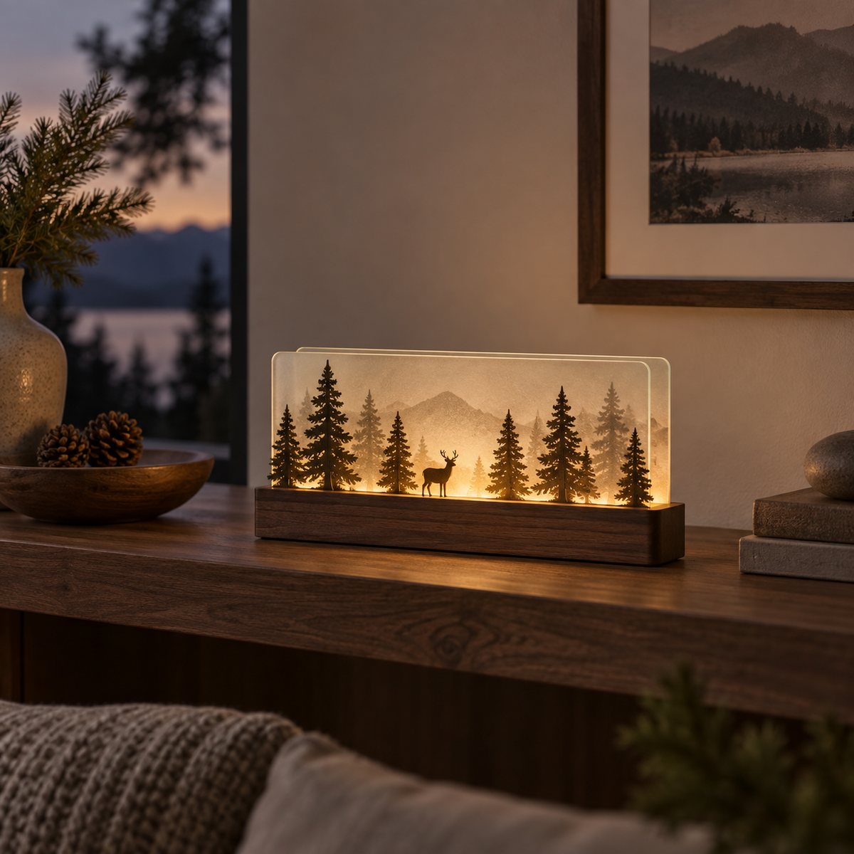 Forest Silhouette Lightbox Lamp