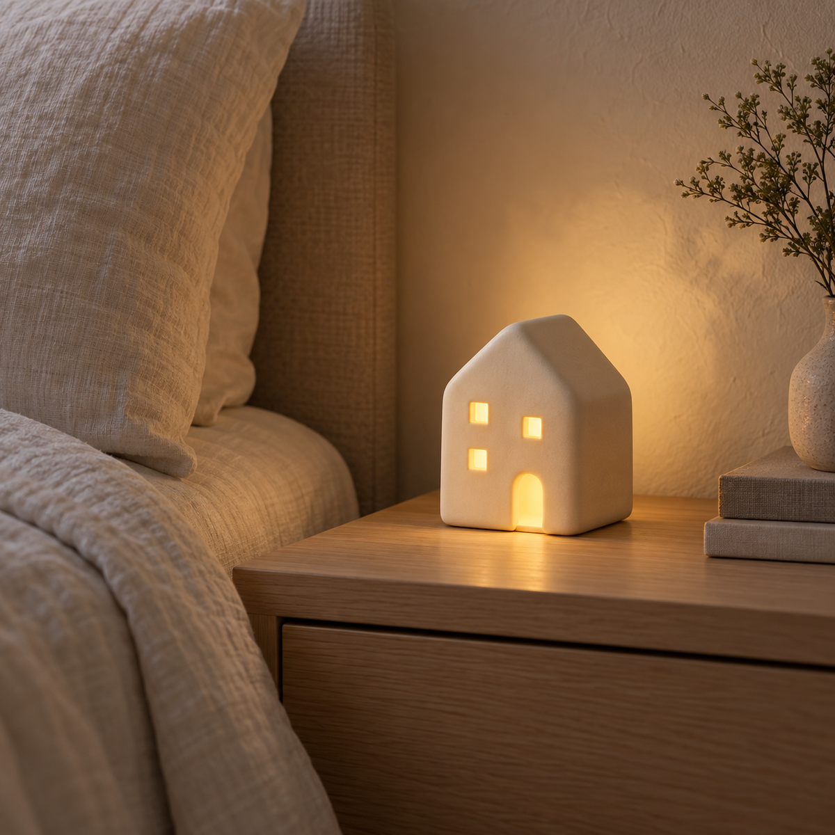 Ceramic Cottage Night Light