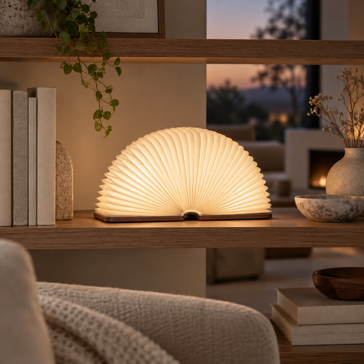 Folded Fan Book Lamp